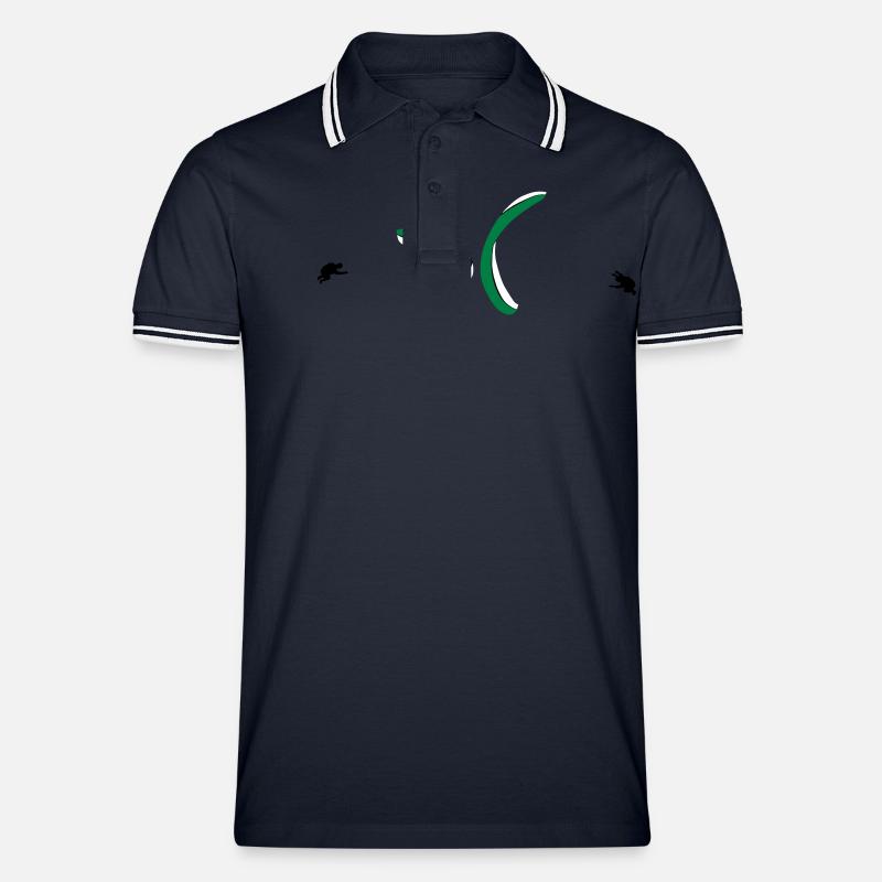 Gleitschirm Synchro Spirale - Männer Tipped Poloshirt - Navy/Weiß