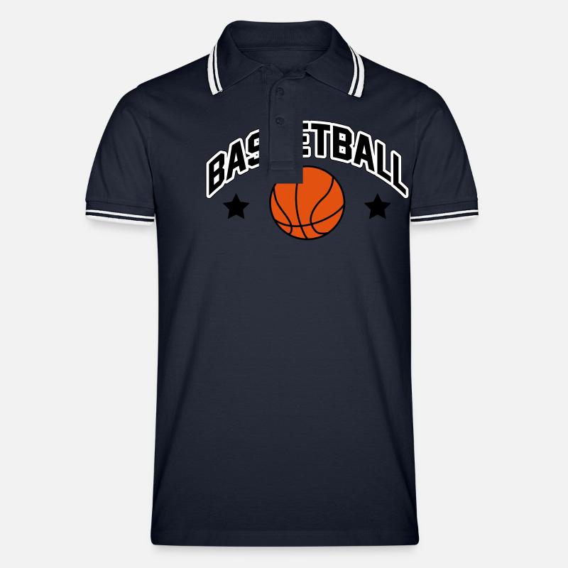 Basketball - Männer Tipped Poloshirt - Navy/Weiß