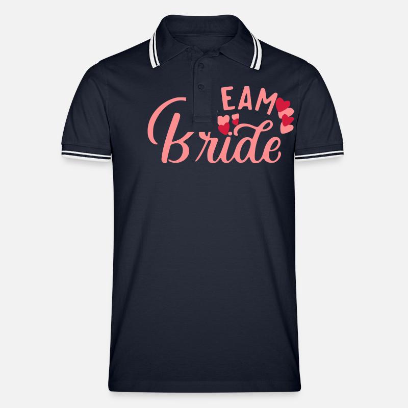 Team Bride - Männer Tipped Poloshirt - Navy/Weiß