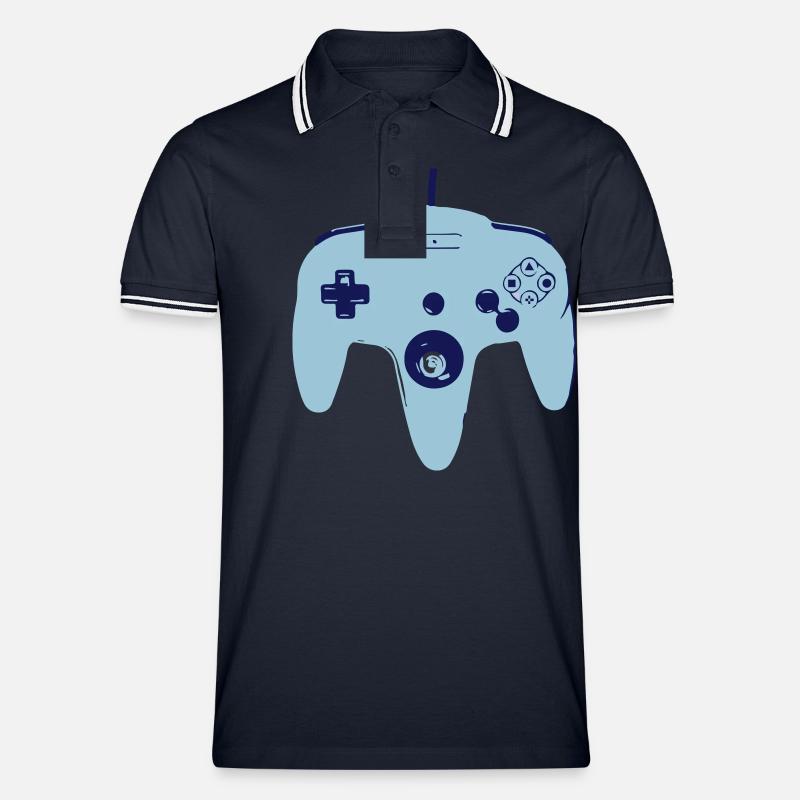 Controller - Männer Tipped Poloshirt - Navy/Weiß