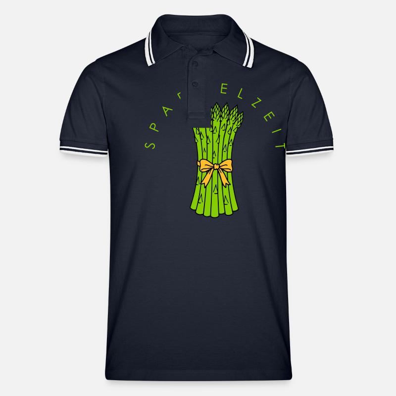 Spargelzeit - Männer Tipped Poloshirt - Navy/Weiß