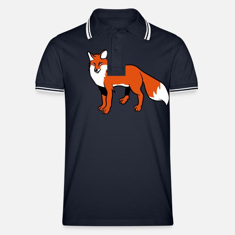 Fuchs - Männer Tipped Poloshirt - Navy/Weiß