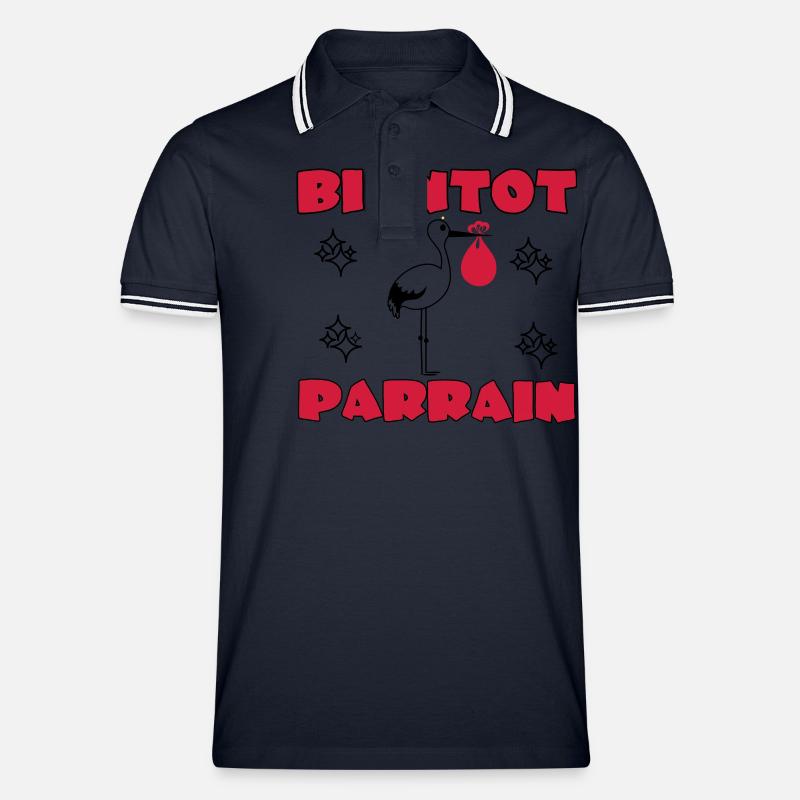 BALD PATE SEIN - Männer Tipped Poloshirt - Navy/Weiß