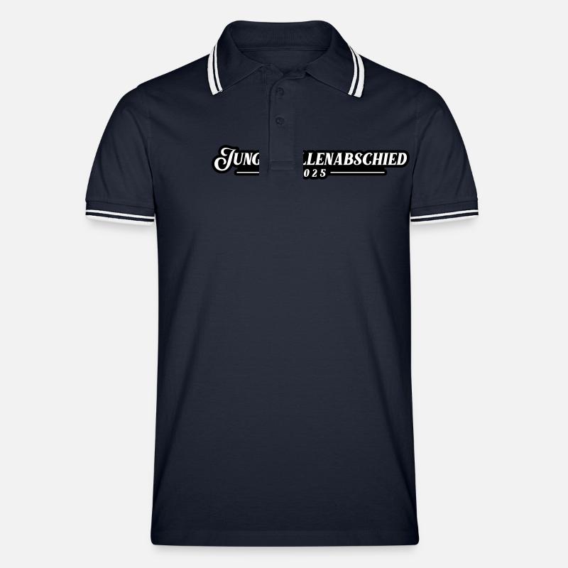 Junggesellenabschied 2025 Jga - Männer Tipped Poloshirt - Navy/Weiß