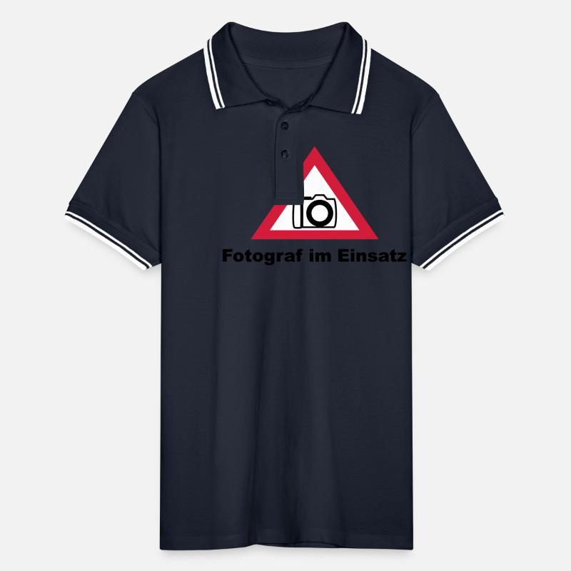 Fotograf im Einsatz Männer Tipped Poloshirt