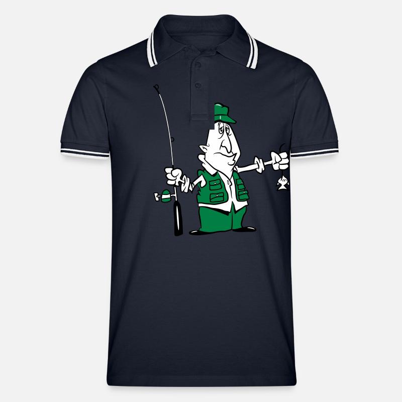 pas drôle de pêche - Polo tipped Homme - marine/blanc