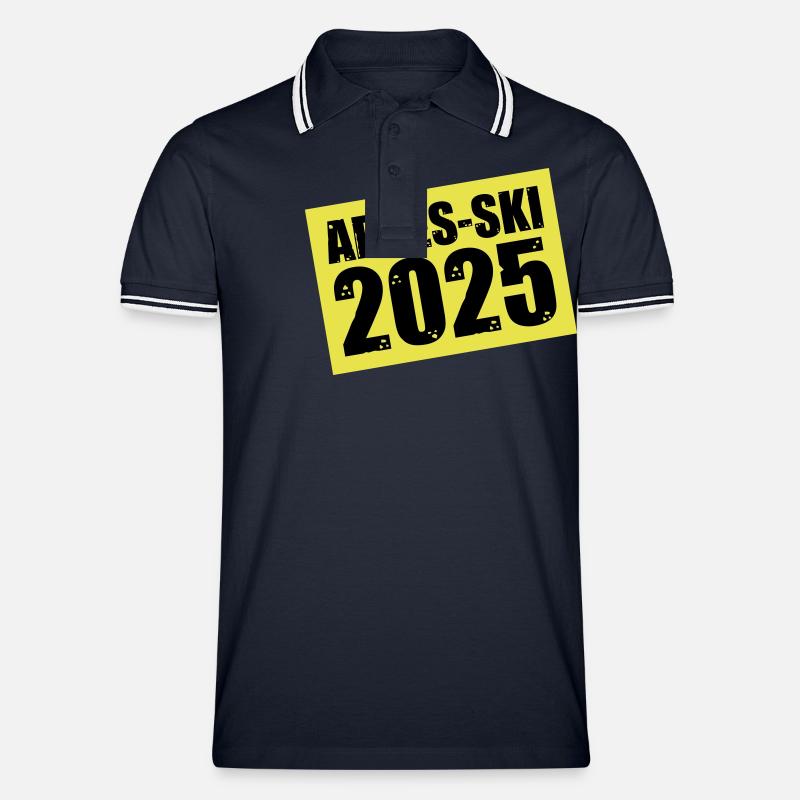 Apres Ski 2025 - Männer Tipped Poloshirt - Navy/Weiß