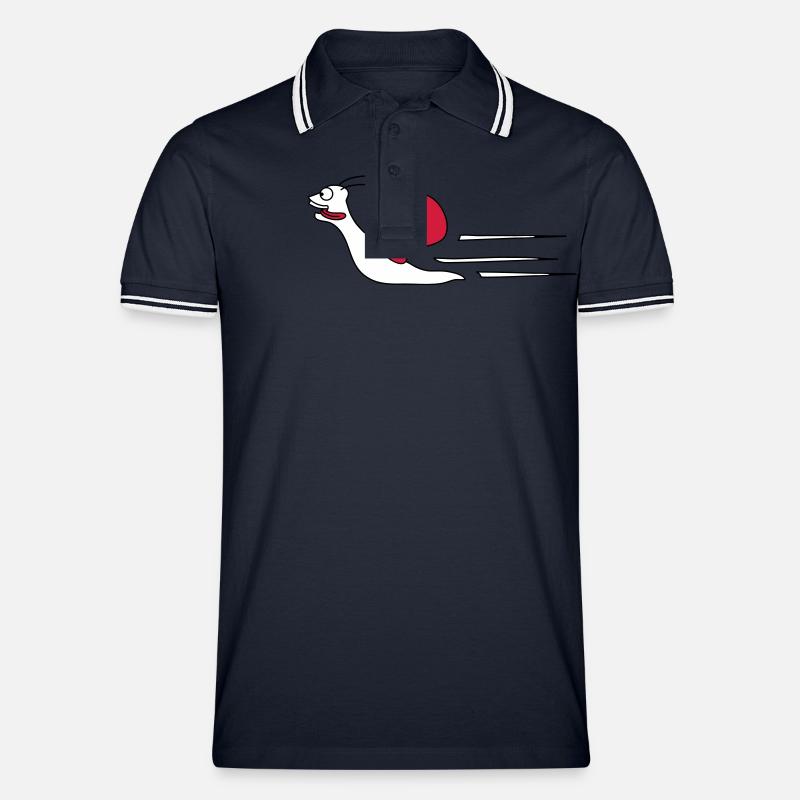Fast Snail - Männer Tipped Poloshirt - Navy/Weiß