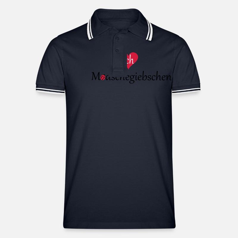 Modschegiebschen - Marienkäfer - Männer Tipped Poloshirt - Navy/Weiß