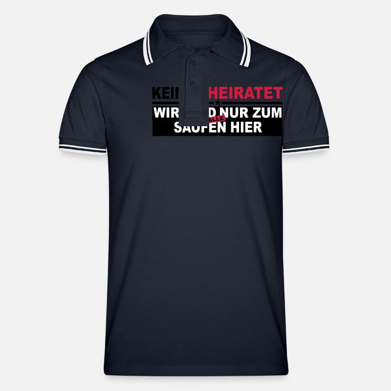 feiern - Männer Tipped Poloshirt - Navy/Weiß