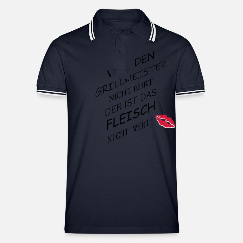 Fleisch nicht wert - Männer Tipped Poloshirt - Navy/Weiß