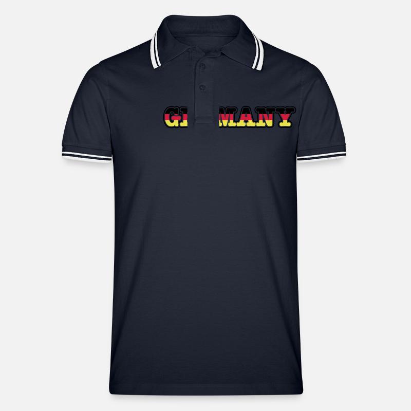 germany - Männer Tipped Poloshirt - Navy/Weiß