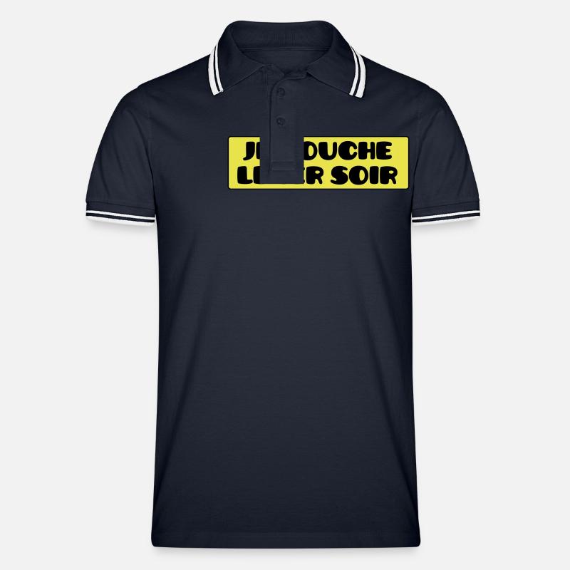 Je Couche le 1er Soir - Männer Tipped Poloshirt - Navy/Weiß