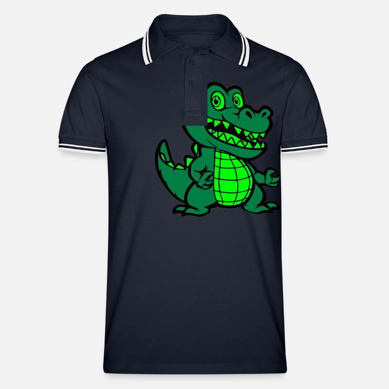 Bande dessinée crocodile - Polo tipped Homme - marine/blanc