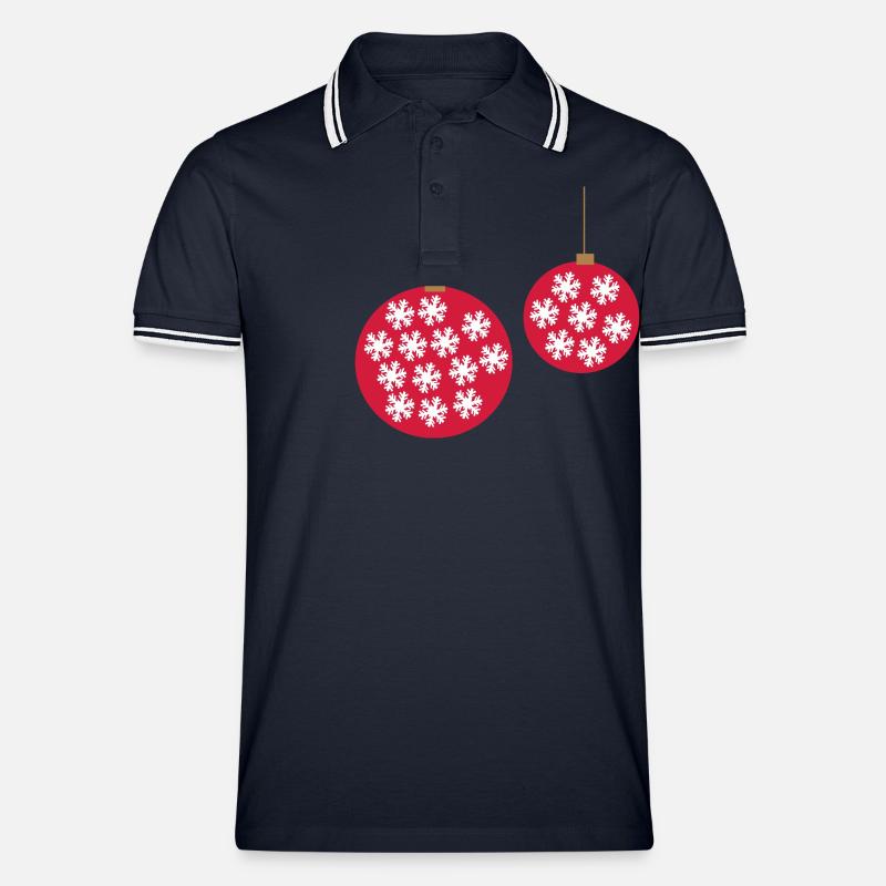 Weihnachtskugel - Polo tipped Homme - marine/blanc
