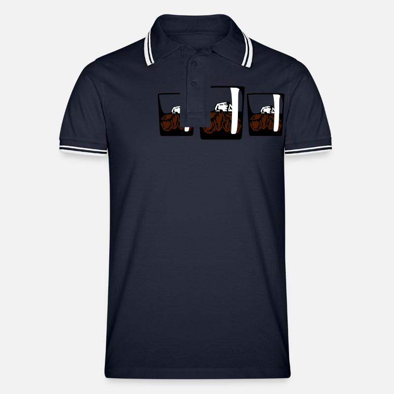 3 Drinks - Männer Tipped Poloshirt - Navy/Weiß