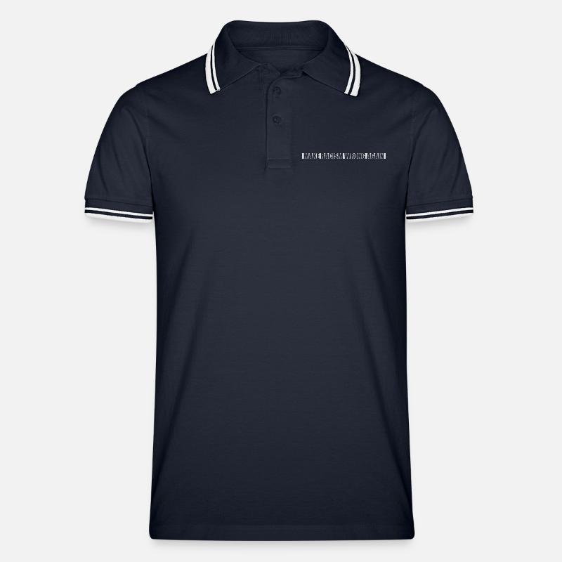 make racism wrong again - Männer Tipped Poloshirt - Navy/Weiß