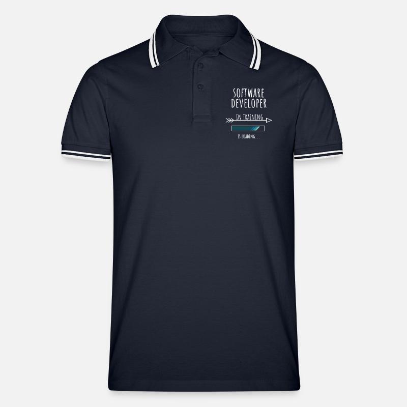 Software Developer in Ausbildung Geschenk - Männer Tipped Poloshirt - Navy/Weiß
