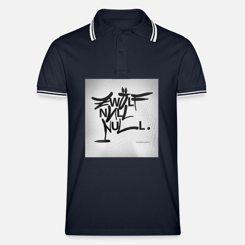 ZWÖLF_Null_Null - Polo tipped Homme - marine/blanc