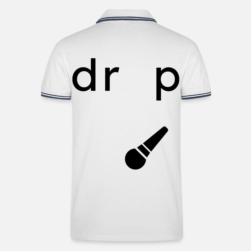 Drop the Microphone Geschenk - Männer Tipped Poloshirt - Weiß/Navy