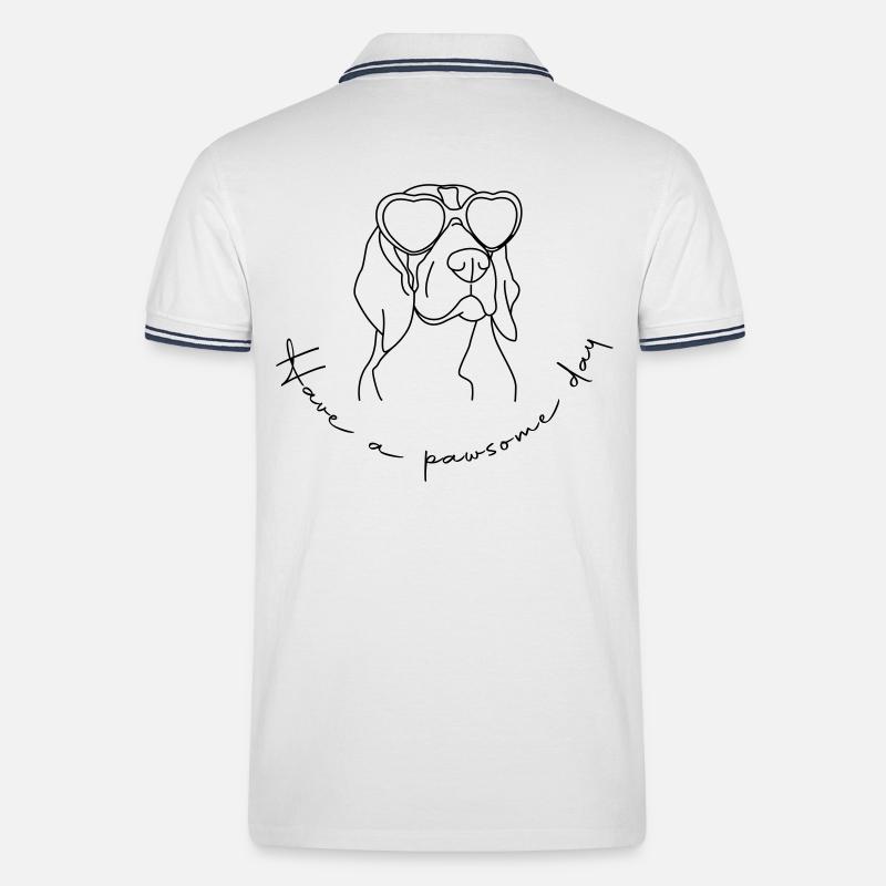 Beagle Pawsome Day - Männer Tipped Poloshirt - Weiß/Navy