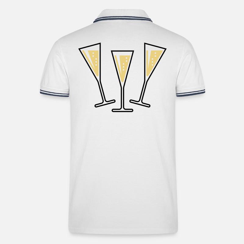 XAufUnsDrei! (2) - Männer Tipped Poloshirt - Weiß/Navy