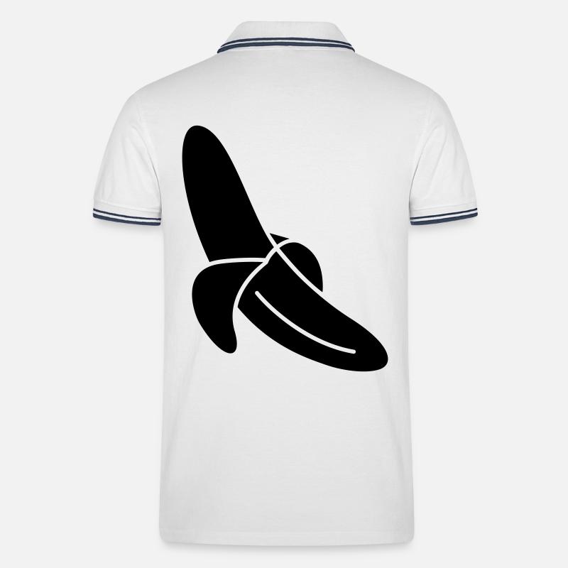 Banane - Männer Tipped Poloshirt - Weiß/Navy