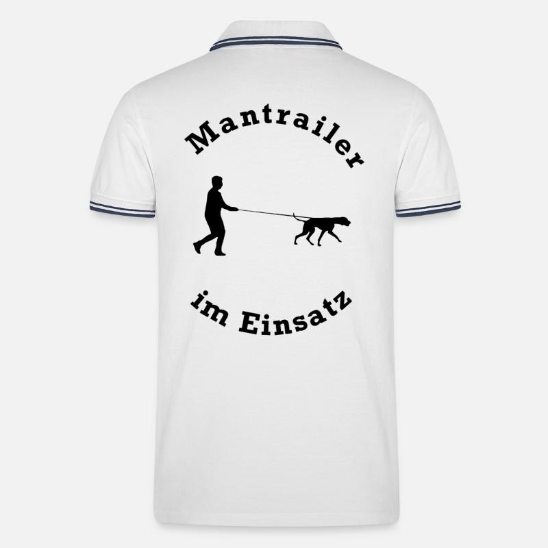 MANTRAILER IM EINSATZ - Männer Tipped Poloshirt - Weiß/Navy
