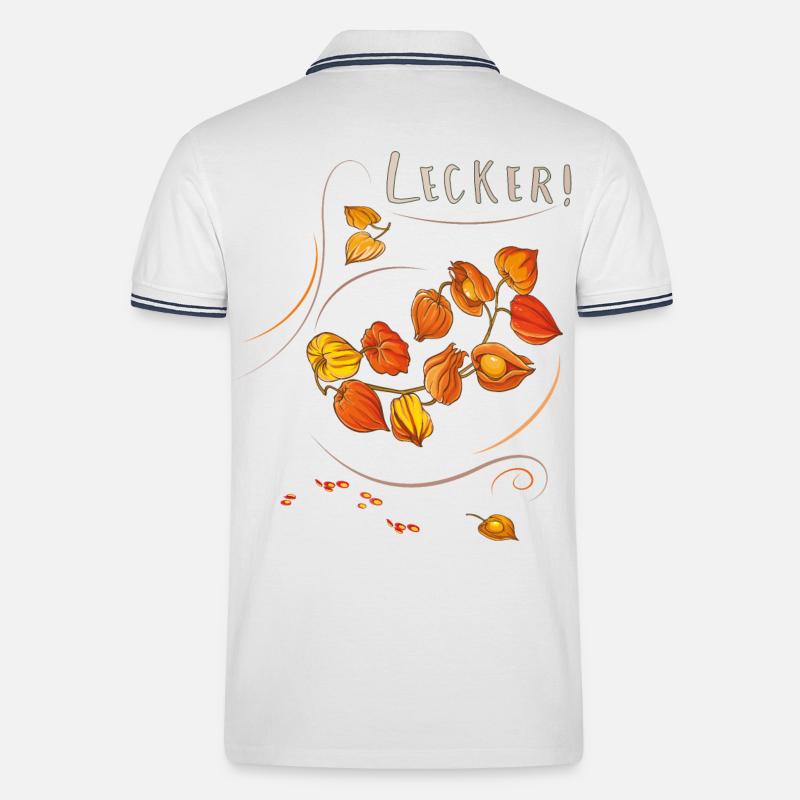 Physalis - Männer Tipped Poloshirt - Weiß/Navy