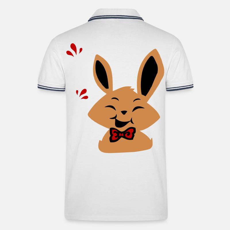 Osterhase - Männer Tipped Poloshirt - Weiß/Navy