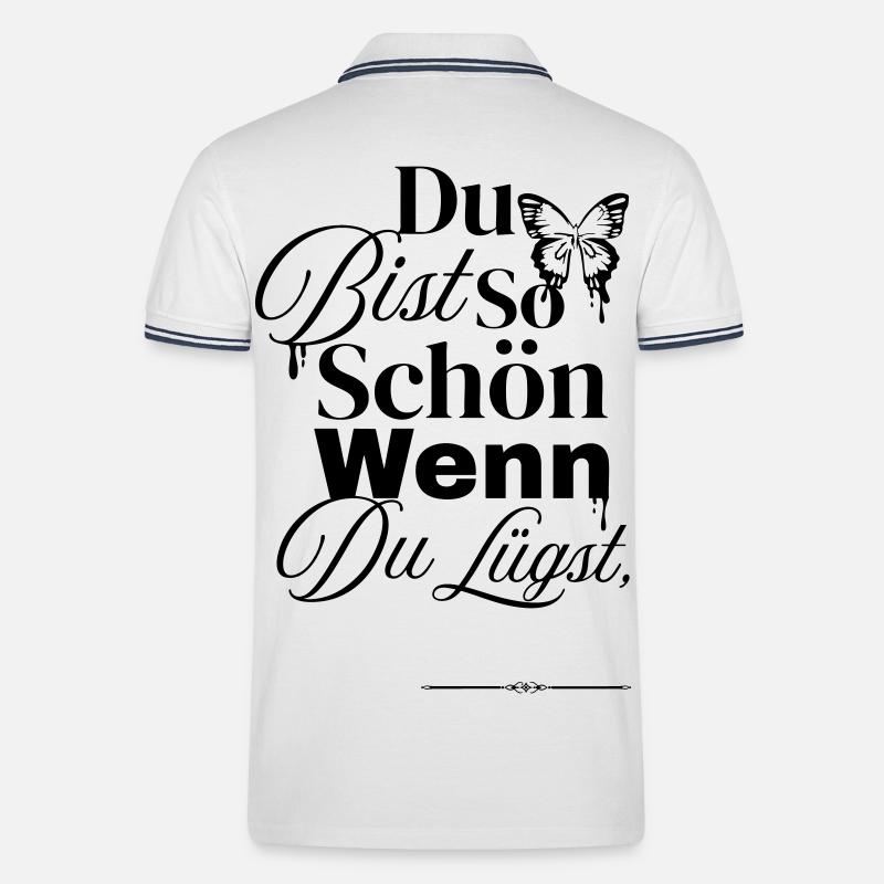 So Schön Wenn Du Lügst - Männer Tipped Poloshirt - Weiß/Navy