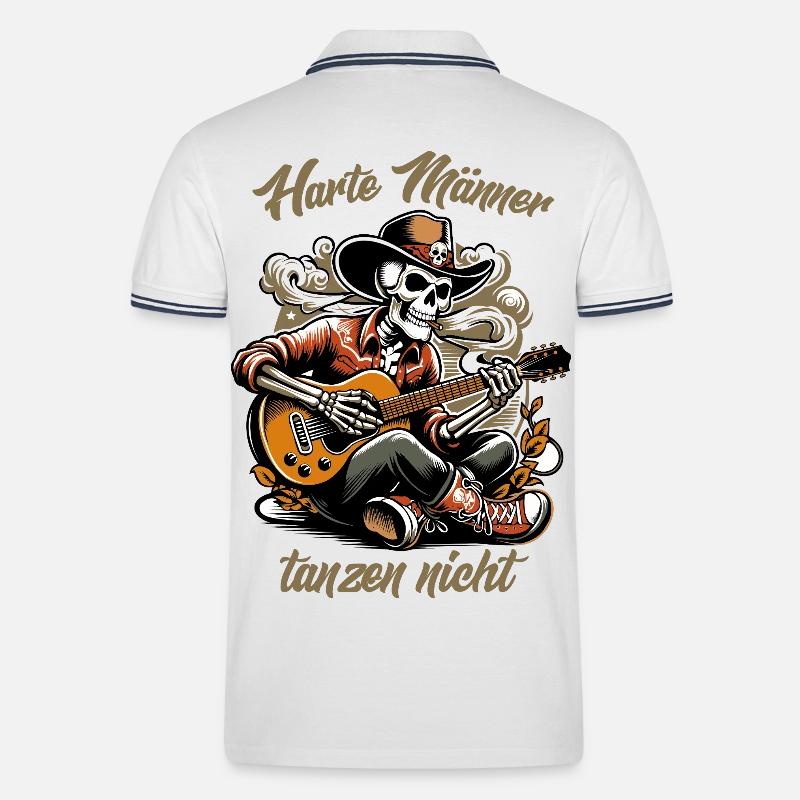 Harte Männer, tanzen nicht - Männer Tipped Poloshirt - Weiß/Navy