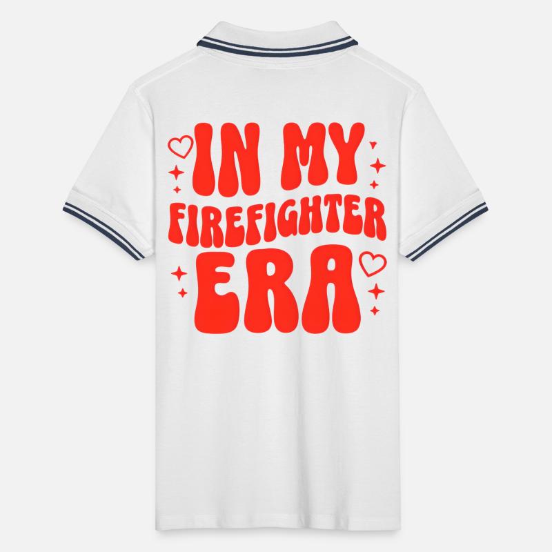 Firefighter Era Fire Brigade Volunteer Training Men's Tipped Polo Shirt