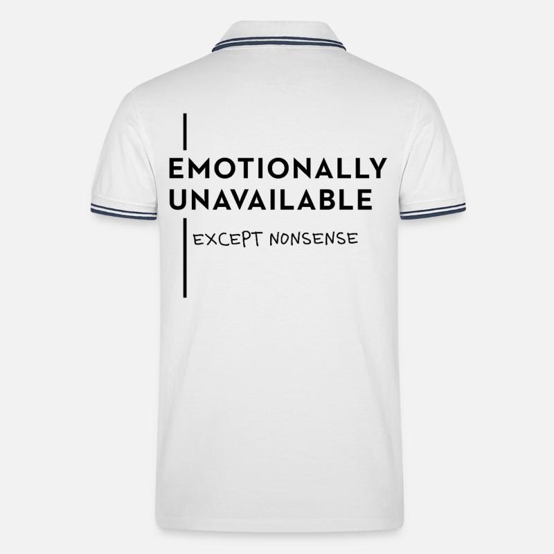 Emotionally Unavailable – Nonsense Mode - Männer Tipped Poloshirt - Weiß/Navy