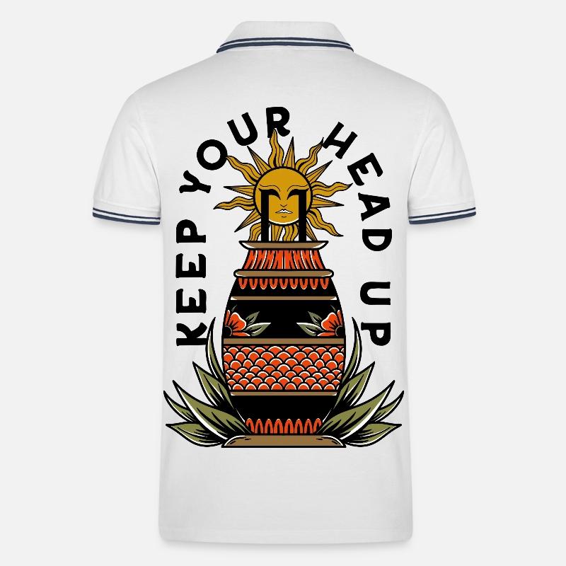 Keep Your Head Up - Men's Tipped Polo Shirt - white/navy