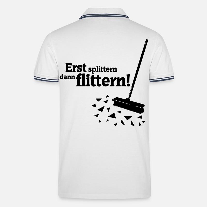 Polterabend - Männer Tipped Poloshirt - Weiß/Navy