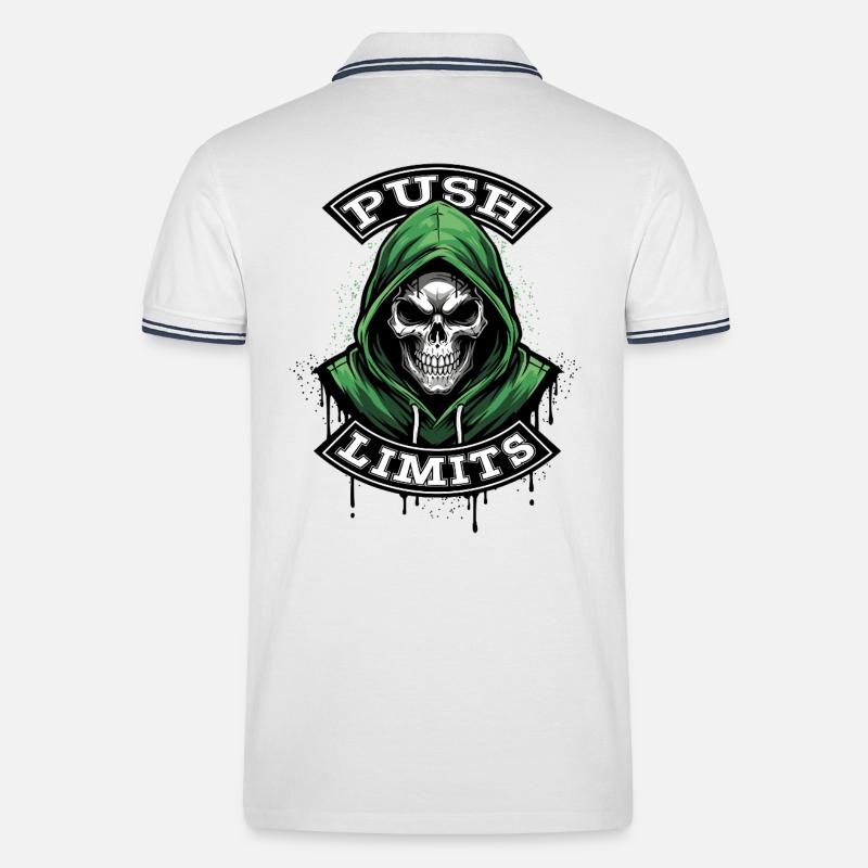 PUSH LIMITS - Polo tipped Homme - blanc/marine