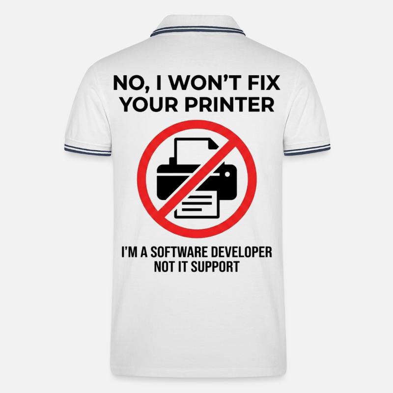 Programmierer: kein IT-Support - Männer Tipped Poloshirt - Weiß/Navy
