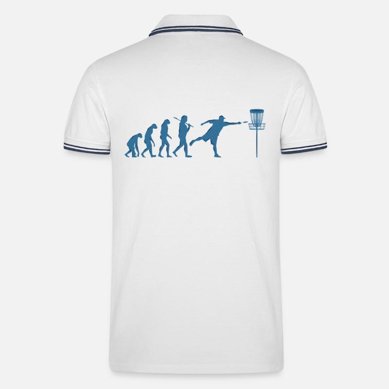 Disc Golf Evolution - Polo tipped Homme - blanc/marine