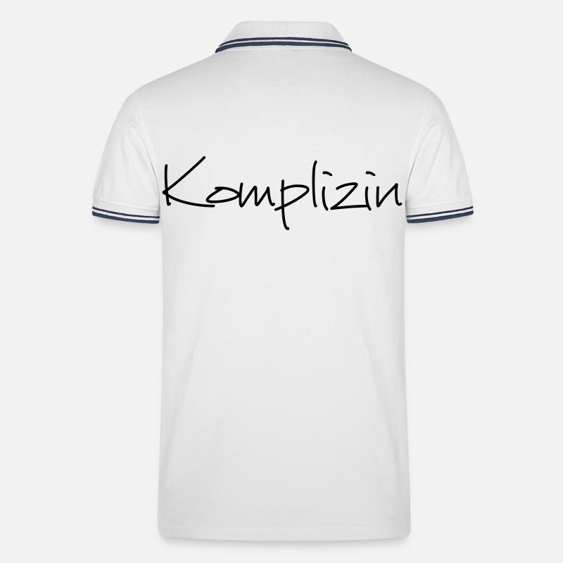 Komplizin Junggesellenabschied Freundin - Männer Tipped Poloshirt - Weiß/Navy