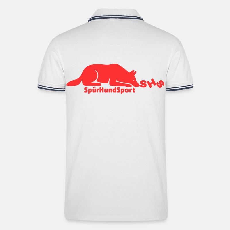SHS Logo rot - Männer Tipped Poloshirt - Weiß/Navy