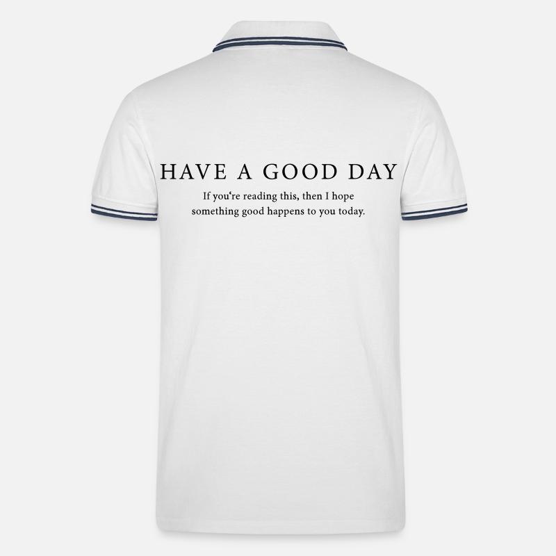 Good Day - Männer Tipped Poloshirt - Weiß/Navy