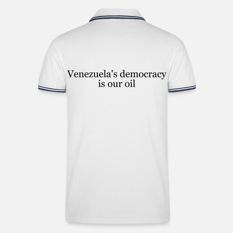 Venezuelaisches Öl - Männer Tipped Poloshirt - Weiß/Navy