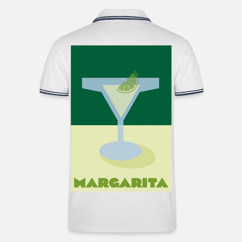 Margarita Print - Männer Tipped Poloshirt - Weiß/Navy