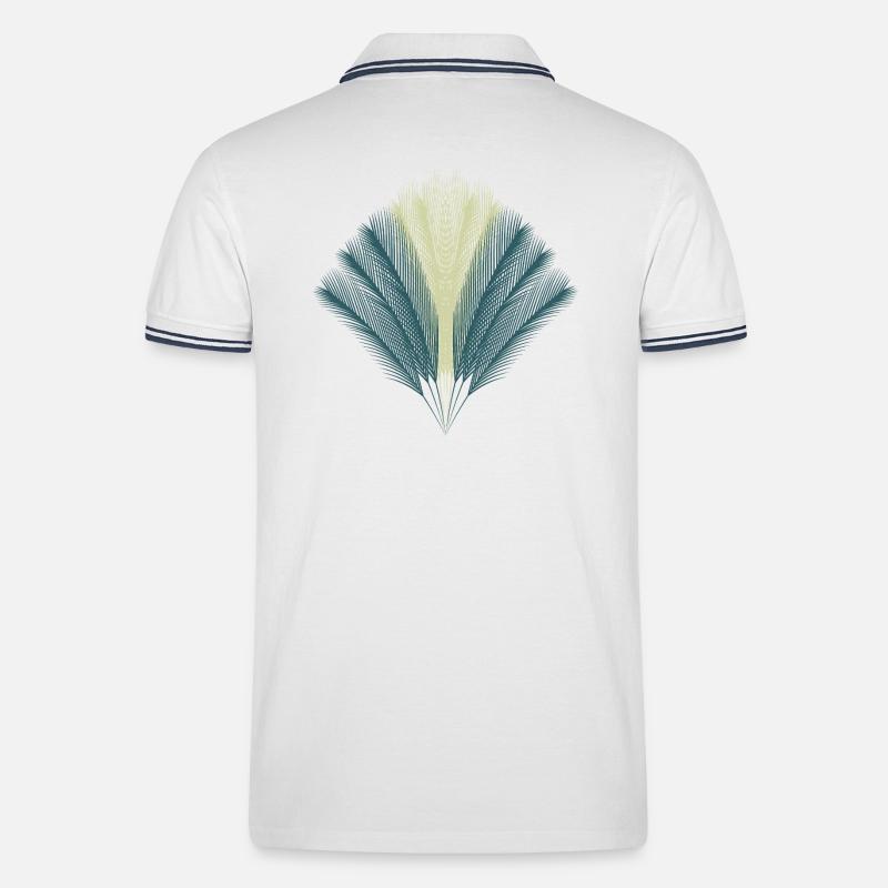Feder-Fächer - Männer Tipped Poloshirt - Weiß/Navy