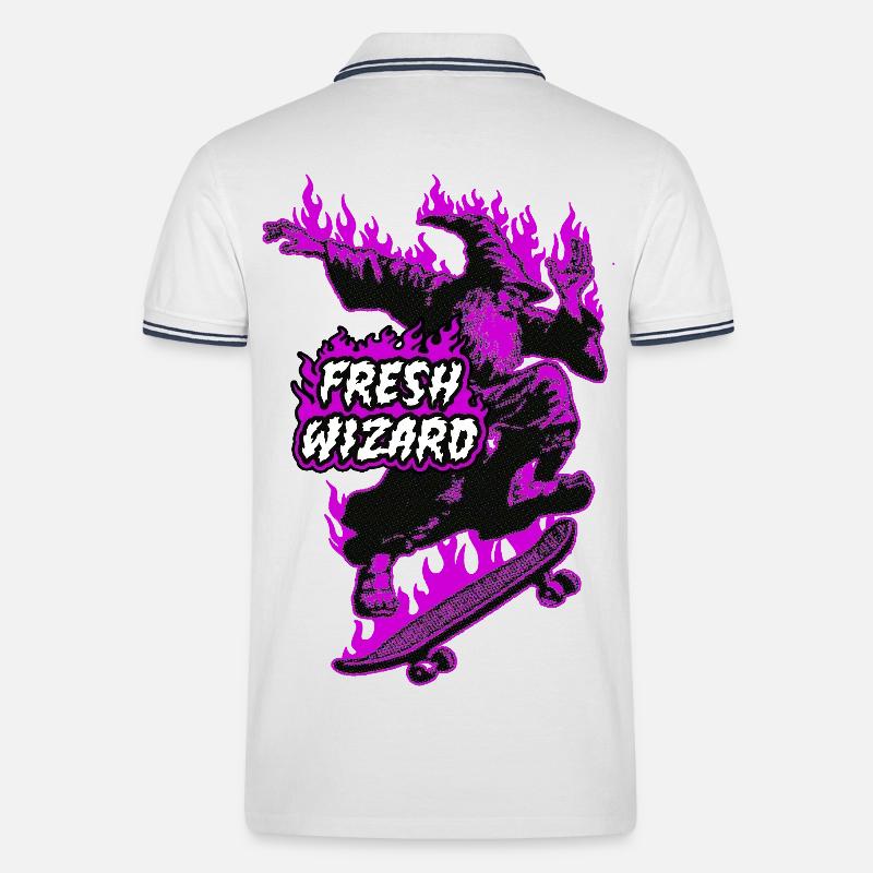 Fresh Wizard - Männer Tipped Poloshirt - Weiß/Navy