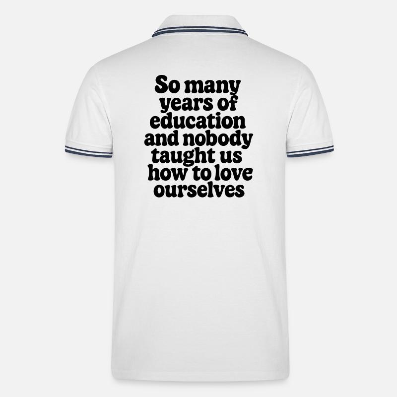 Selbstliebe 2 - Männer Tipped Poloshirt - Weiß/Navy
