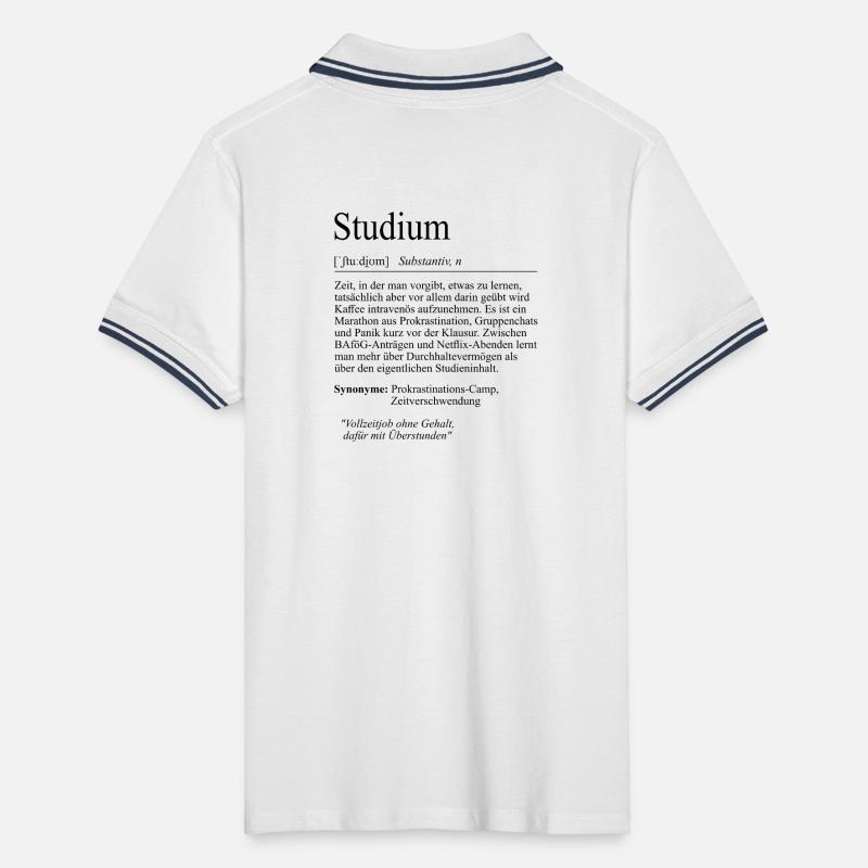 Unispruch "Studium" Student Geschenk, Studenten Männer Tipped Poloshirt