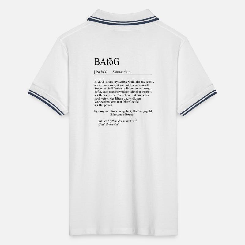 University slogan "BAföG" student gift, students Men's Tipped Polo Shirt