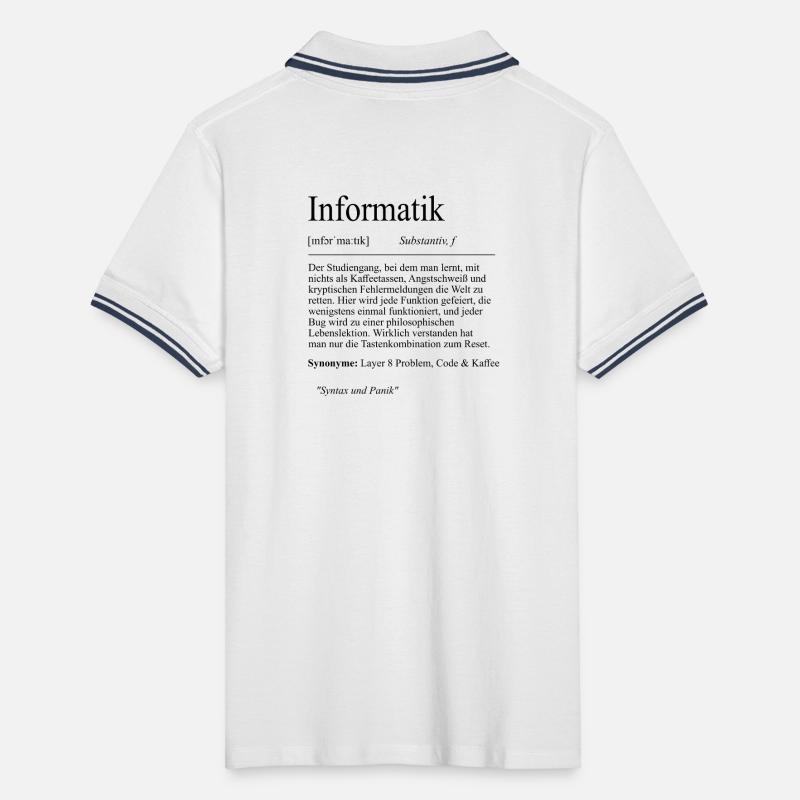 Unispruch "Informatik" Student Geschenk, Studenten Männer Tipped Poloshirt